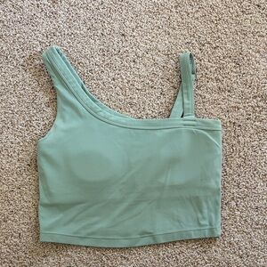 Asymmetric One-Shoulder Camisole Tank in Sage Green